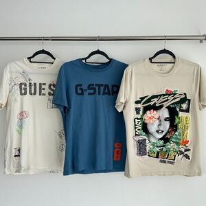 Guess G Star Shirt Lot Mens Medium Graphic Skater Streetwear Y2K Urban Casual